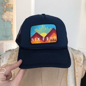 SOLD - NWT Six Feet bitch hat trucker blue